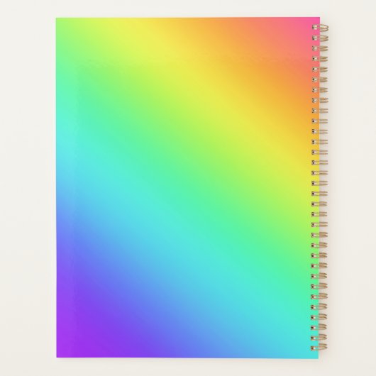 Heldere regenbooggradiënt planner (Achterkant)