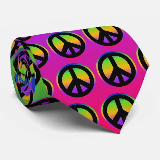 Heldere regenbooggradiënt stropdas (Opgerold)