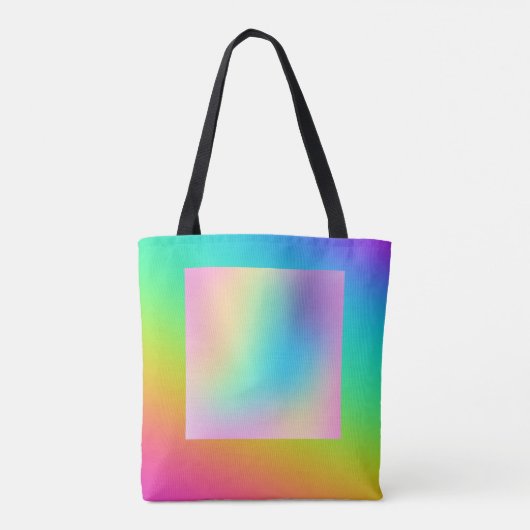 Heldere regenbooggradiënt tote bag (Achterkant)