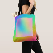 Heldere regenbooggradiënt tote bag (Dichtbij)