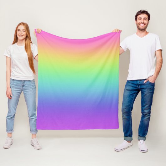 Heldere regenbooggradiënt Vleekbank Fleece Deken (In situ)