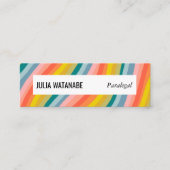 Heldere regenbooghandmade Stripes w Social Icons Mini Visitekaartje (Voorkant)
