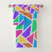 Heldere regenboogkleuren mozaïek bad handdoek (Insitu)