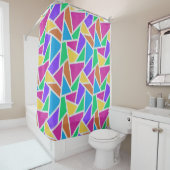 Heldere regenboogkleuren mozaïek douchegordijn (In situ)