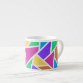 Heldere regenboogkleuren mozaïek espresso kop (Voorkant rechts)