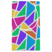 Heldere regenboogkleuren mozaïek klein cadeauzakje (Achterkant)