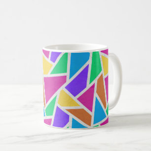 Heldere regenboogkleuren mozaïek koffiemok