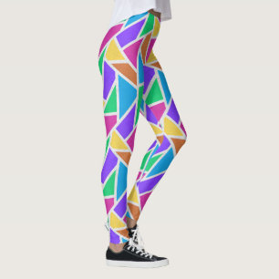 Heldere regenboogkleuren mozaïek leggings