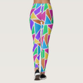 Heldere regenboogkleuren mozaïek leggings (Achterkant)