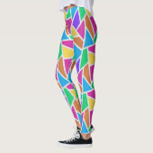 Heldere regenboogkleuren mozaïek leggings (Links)