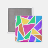 Heldere regenboogkleuren mozaïek magneet (Voorkant / Achterkant)