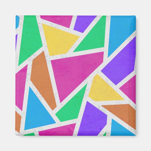 Heldere regenboogkleuren mozaïek magneet (Voorkant)