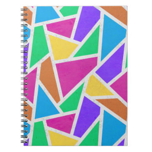 Heldere regenboogkleuren mozaïek notitieboek