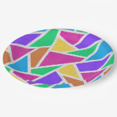 Heldere regenboogkleuren mozaïek papieren bordje (Gekanteld)
