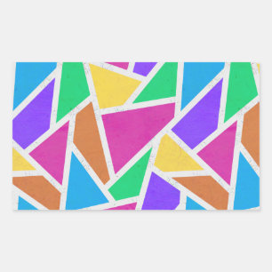 Heldere regenboogkleuren mozaïek rechthoekige sticker