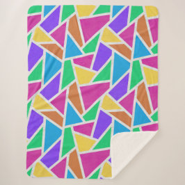 Heldere regenboogkleuren mozaïek sherpa deken