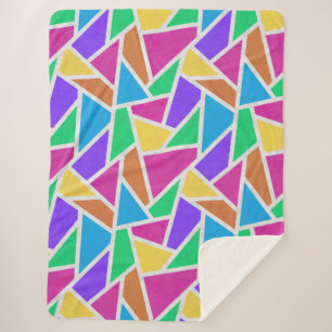 Heldere regenboogkleuren mozaïek sherpa deken