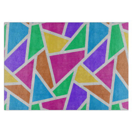 Heldere regenboogkleuren mozaïek snijplank