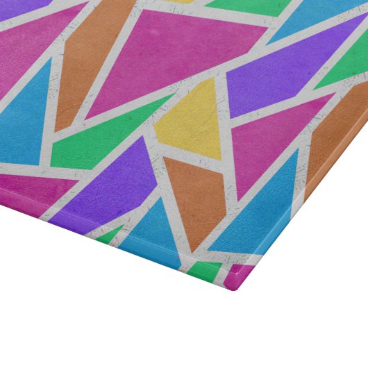 Heldere regenboogkleuren mozaïek snijplank (Hoek)