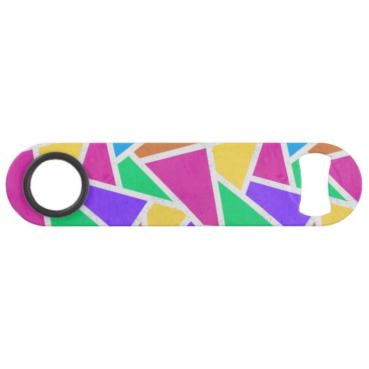 Heldere regenboogkleuren mozaïek speed flessenopener (Voorkant (Horizontaal))
