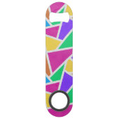 Heldere regenboogkleuren mozaïek speed flessenopener (Voorkant)