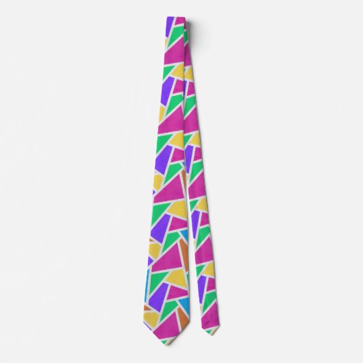 Heldere regenboogkleuren mozaïek stropdas (Voorkant)