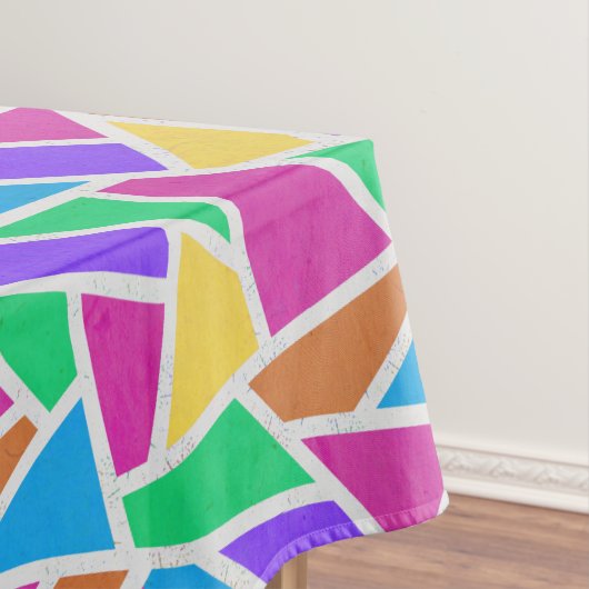 Heldere regenboogkleuren mozaïek tafelkleed (Voorbeeld)
