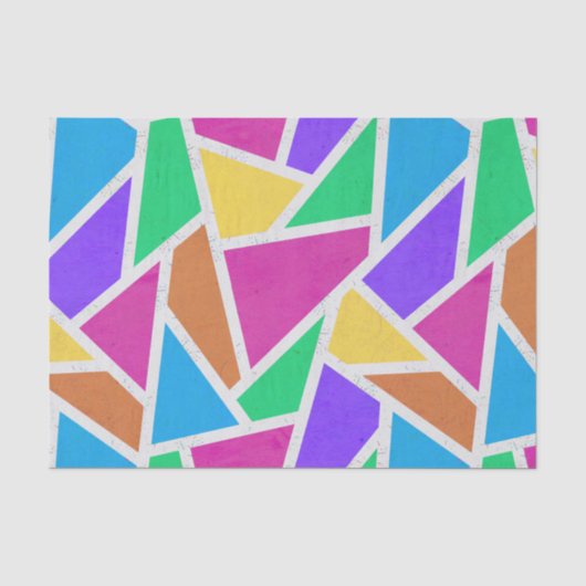 Heldere regenboogkleuren mozaïek tissuepapier (Voorkant)