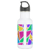 Heldere regenboogkleuren mozaïek waterfles  (Achterkant)
