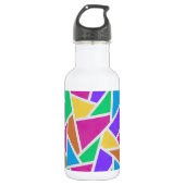 Heldere regenboogkleuren mozaïek waterfles  (Voorkant)