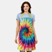 Heldere regenboogkleuren schort (Gedragen)