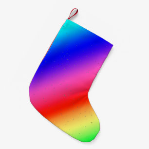 Heldere regenboogkleuren voor kerststooking kleine kerstsok