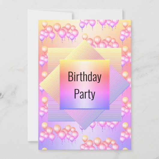 Heldere regenboogkleurenballon, alle keren kaart (Voorkant)