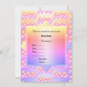 Heldere regenboogkleurenballon, alle keren kaart (Achterkant)