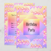 Heldere regenboogkleurenballon, alle keren kaart (Voorkant / Achterkant)