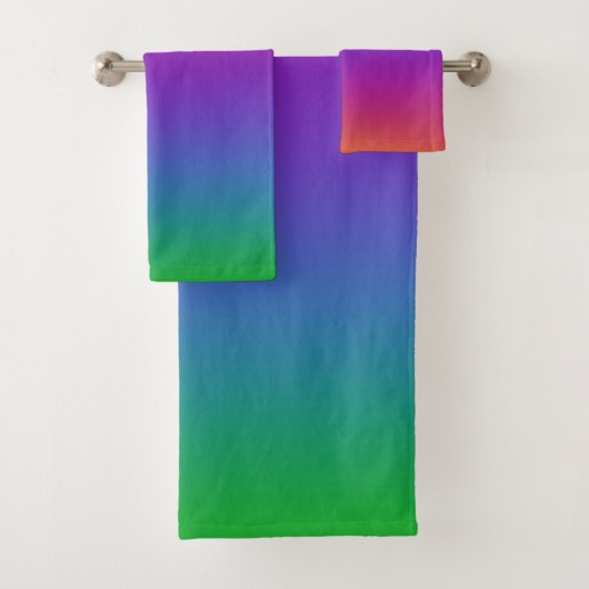 Heldere regenboogkleurenset bad handdoek (Insitu)