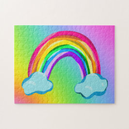 Heldere regenboogpuzzel legpuzzel