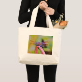 Heldere regenboogroze dragonvlieg grote tote bag (Voorkant (product))