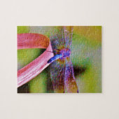 Heldere regenboogroze dragonvlieg legpuzzel (Horizontaal)