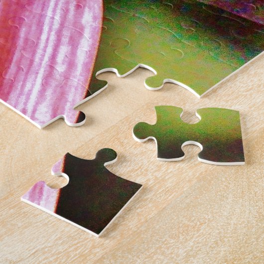 Heldere regenboogroze dragonvlieg legpuzzel (Zijkant)