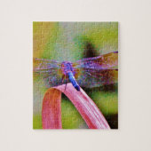 Heldere regenboogroze dragonvlieg legpuzzel (Verticaal)