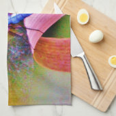 Heldere regenboogroze dragonvlieg theedoek (Quarter Fold)