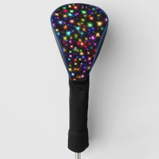Heldere regenboogsparken, sterren en vuurwerk golfheadcover (Voorkant)