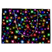 Heldere regenboogsparken, sterren en vuurwerk groot cadeauzakje (Achterkant)