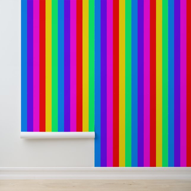 Heldere regenboogstreep behang (Applicatie)