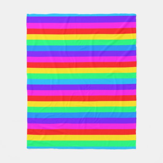 Heldere regenboogstripe fleece deken (Voorkant)