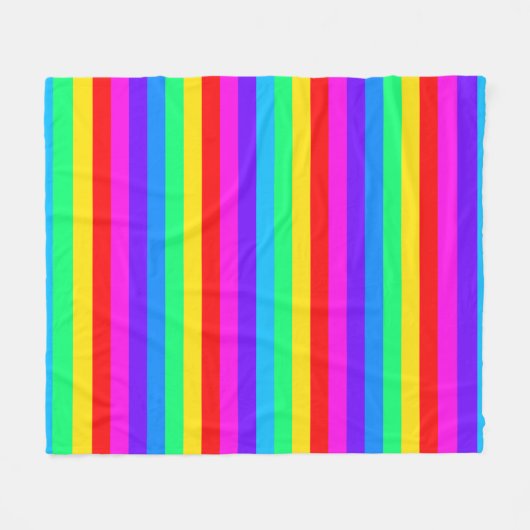 Heldere regenboogstripe fleece deken (Voorkant (Horizontaal))