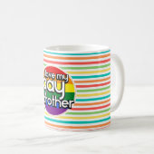 Heldere regenboogstrips; Gay Brother Koffiemok (Voorkant rechts)
