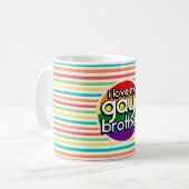 Heldere regenboogstrips; Gay Brother Koffiemok (Voorkant links)
