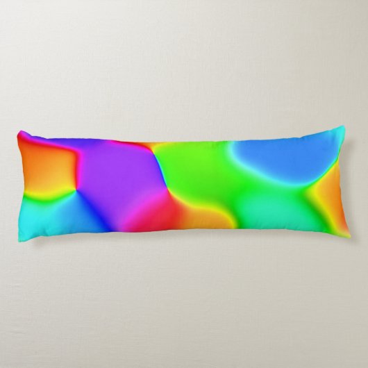 Heldere regenboogvlekken lichaamskussen (Achterkant)